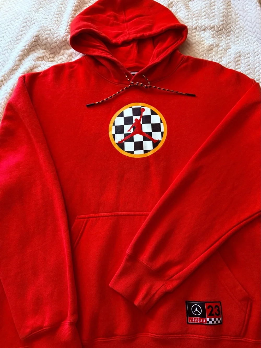 Air Jordan Orange Zip-Up Style Pullover Hoodie with Jumpman Emblem #Jordan #GOAT